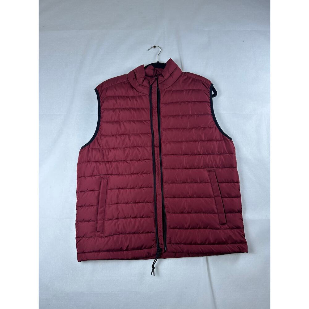 Aeropostale Medium Burgandy Puffer Zip-Up Vest